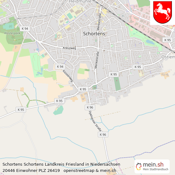 Schortens Schortens Landkreis Friesland Lageplan © Openstreetmap Contributors Schortens Schortens Lageplan